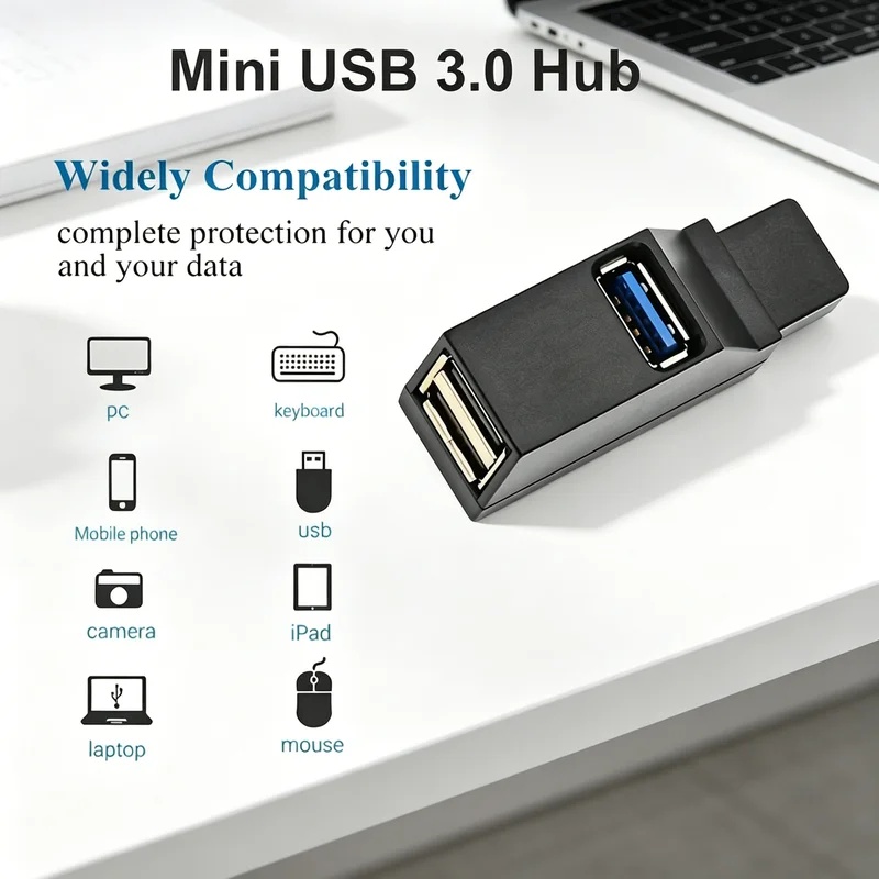 Laptop Accessories Usb - موزع USB 3.0 2.0 قابل للدوران