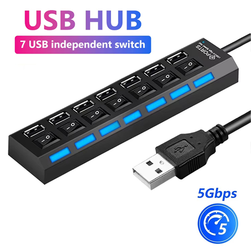 موزع USB 2.0 بـ 7 منافذ لأجهزة - مراجعة Laptop Accessories Usb وسعره